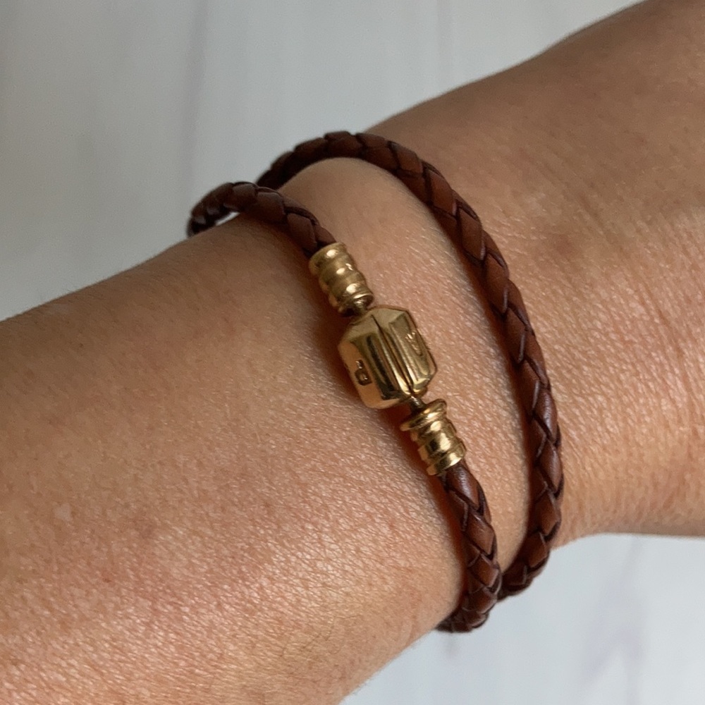 Pandora woven leather wrap bracelet